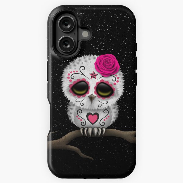 Item preview, Cute Pink Day of the Dead Sugar Skull Owl designed and sold by JeffBartels.