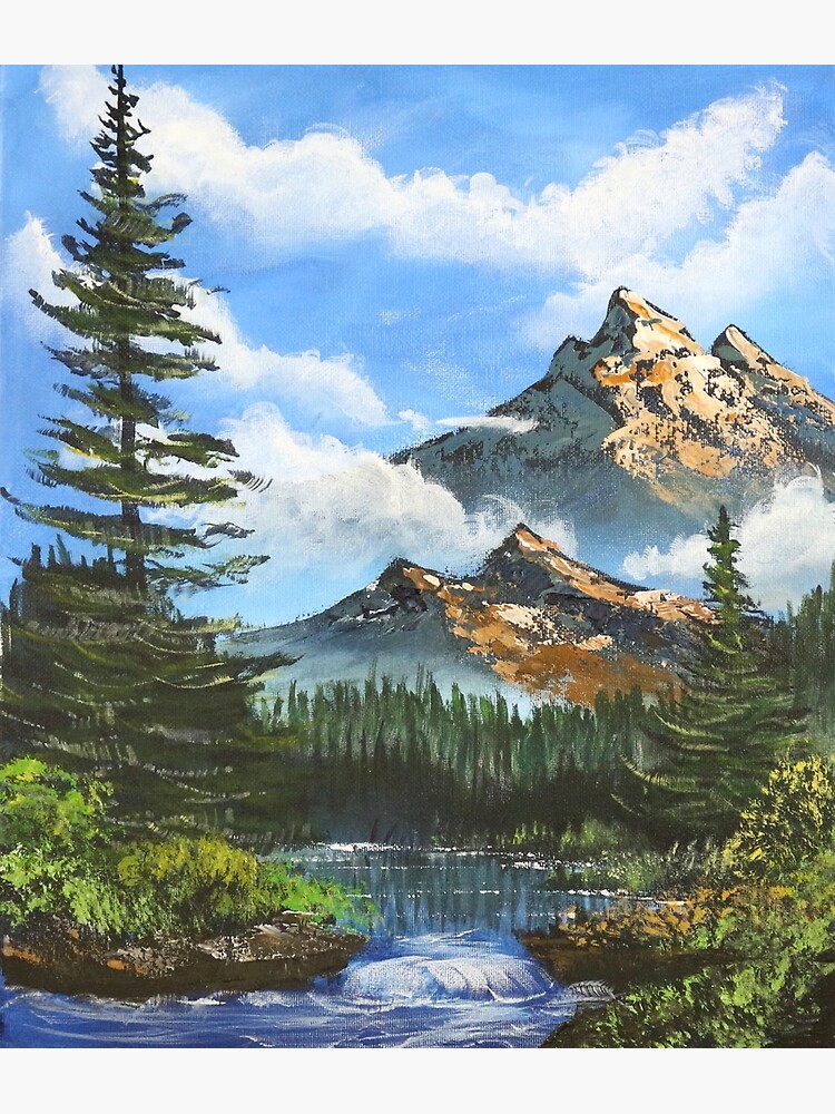 The Foot of the Mountain Inspired by Bob Ross