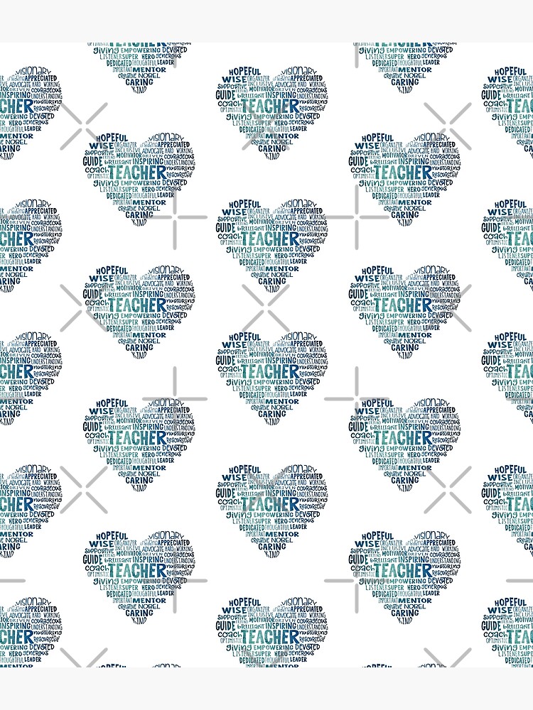 Thumbnail 3 of 3, Backpack, Teacher Word Cloud Heart in Blue designed and sold by jitterfly.