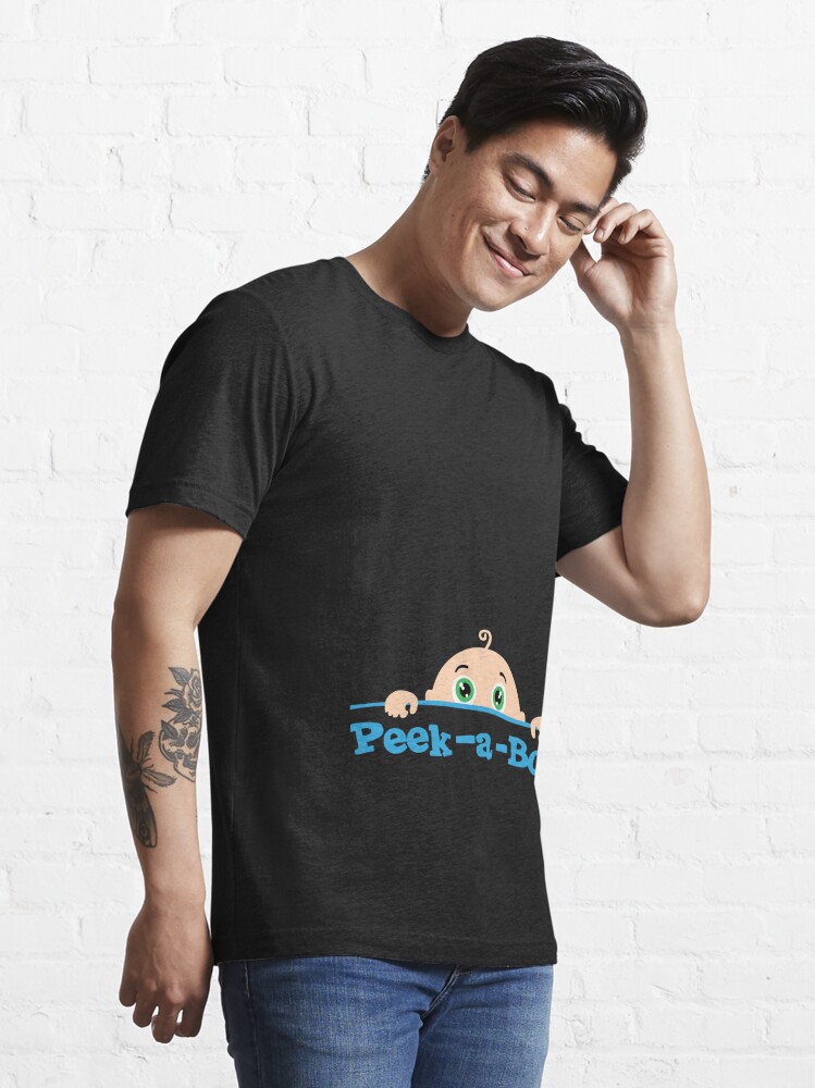 Baby loading, Funny Maternity Peeking Out Maternity T-shirt Essential T- Shirt for Sale by wabeen