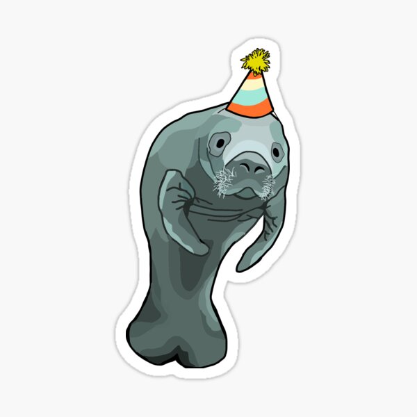 Item preview, Manatee with a party hat designed and sold by Faithskinny.