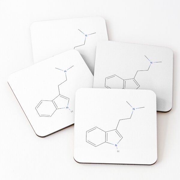 DMT Psychedelic molecule Coasters (Set of 4)