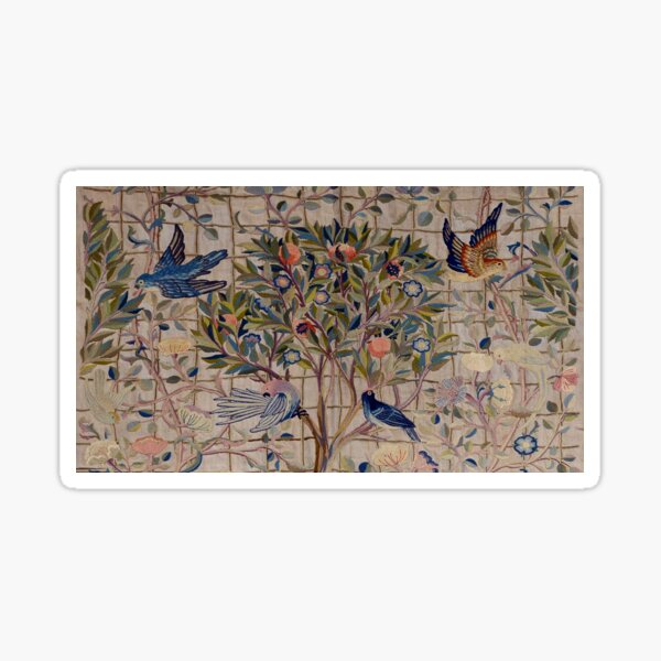 William Morris Kelmscott Trellis Embroidery Sticker