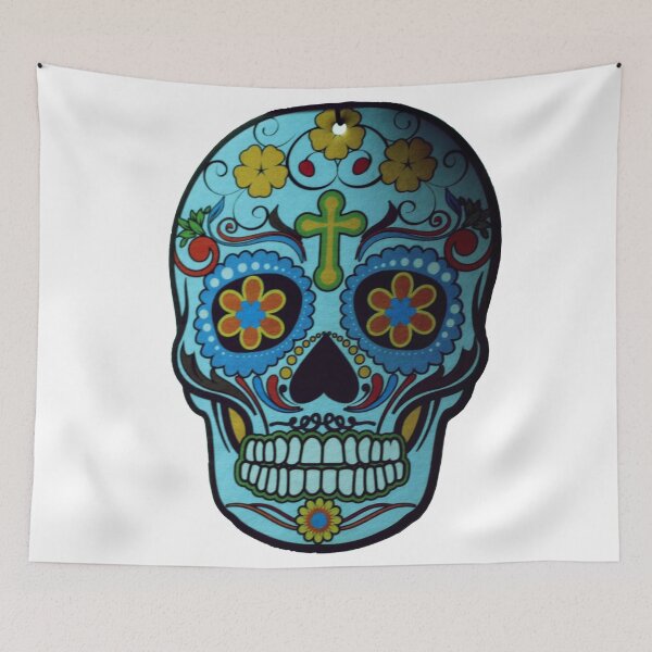 Item preview, Blue Flowery Sugar Skull designed and sold by HumerusHumor.