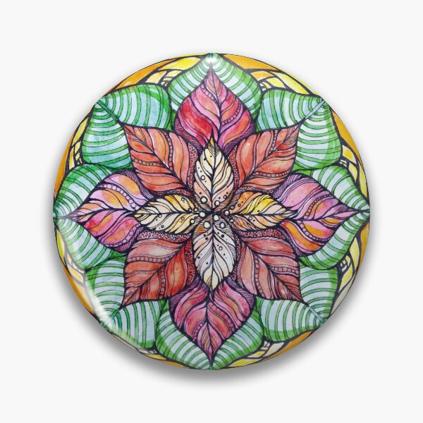 Item preview, Christmas mandala.Hand draw  ink and pen, Watercolor, on textured paper designed and sold by MandalaFlowerArt.