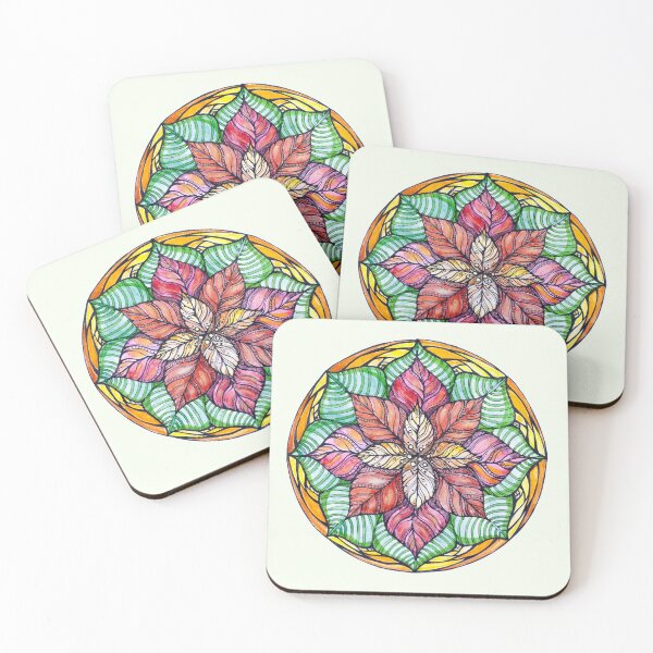 Item preview, Christmas mandala.Hand draw  ink and pen, Watercolor, on textured paper designed and sold by MandalaFlowerArt.