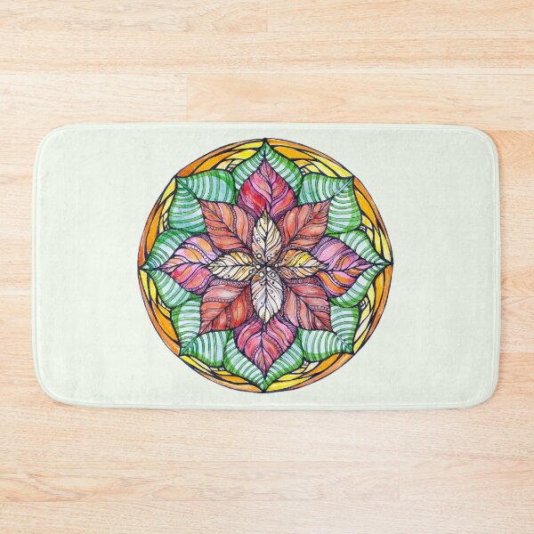 Item preview, Christmas mandala.Hand draw  ink and pen, Watercolor, on textured paper designed and sold by MandalaFlowerArt.