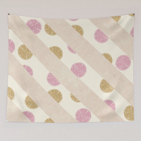 Item preview, Traditional Japanese Tie-dye Shibori Geometric Floral Nadeshiko Carnation Abstract Stripes Pattern in Muted Tones designed and sold by Charredsky.