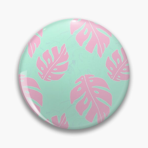 Item preview, Pink and Mint Monstera Leaf Pattern designed and sold by Julie Erin Designs.