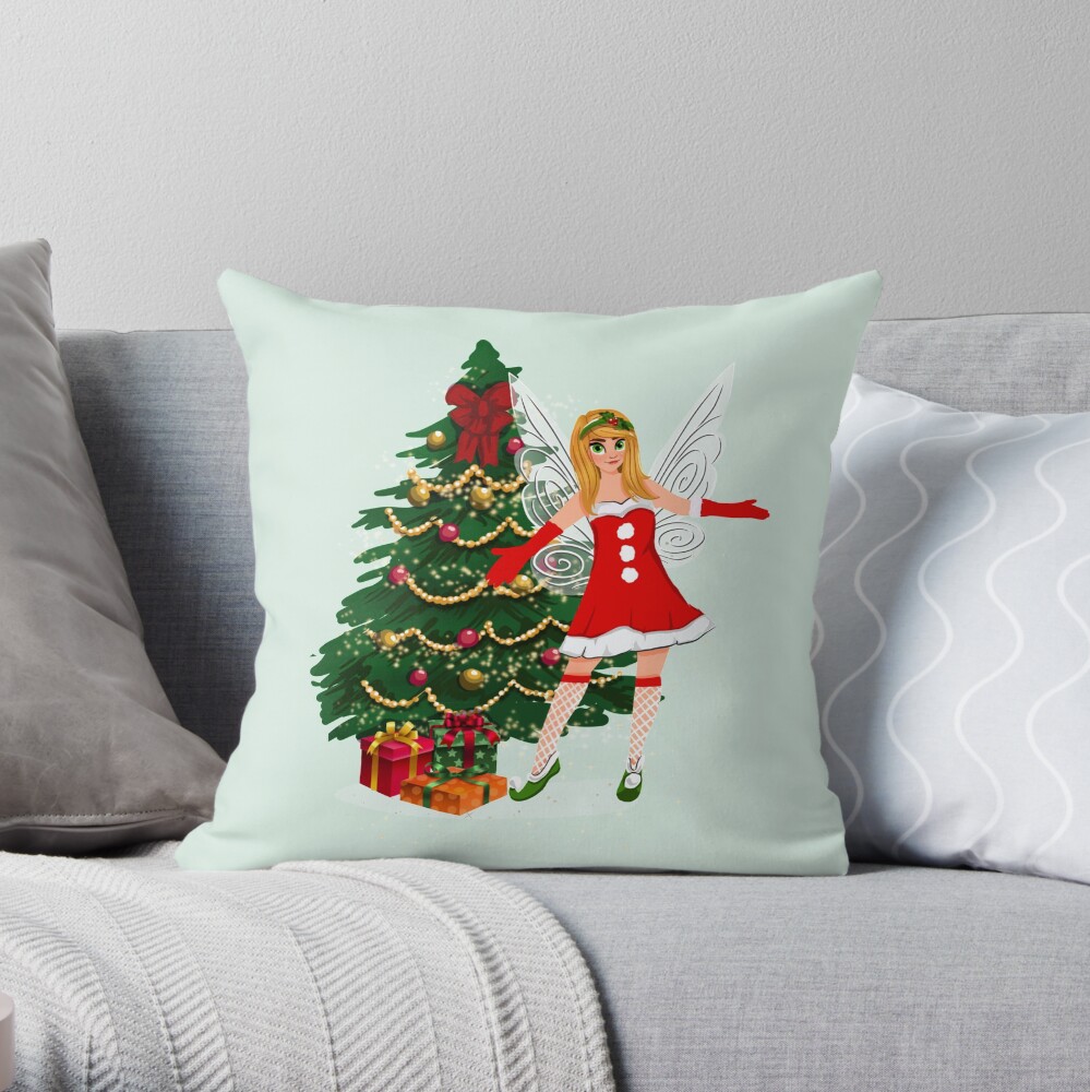 Greetings Fairy Lovers This Is Holly's Magical Fairy Tale Christmas™ Throw Pillow