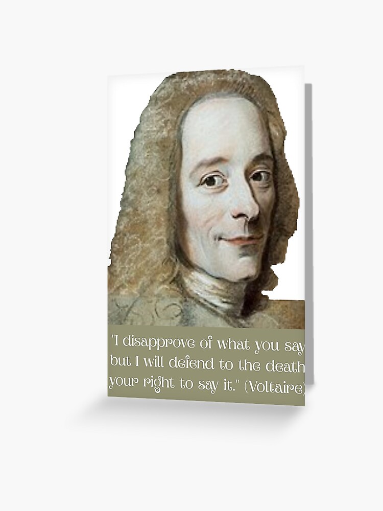 Carte De Vœux Citation De Voltaire Sur La Liberte D Expression Par Xx Creativity Redbubble