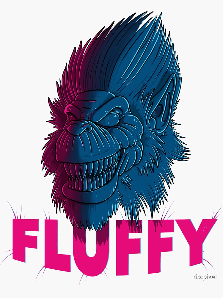 Thumbnail 3 of 3, Sticker, Fluffy designed and sold by riotpixel.