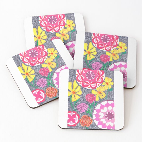 Item preview, Roses floral with mandalas designed and sold by KStevensonart.