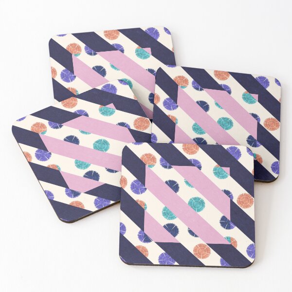 Item preview, "Nadeshiko" Geometric Floral Abstract Print - Inspired by Vintage Japanese Textiles designed and sold by Charredsky.