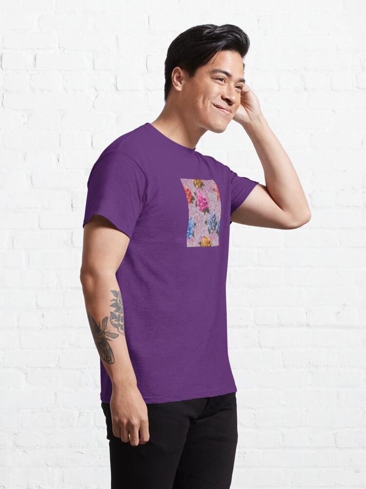 Thumbnail 5 of 7, Classic T-Shirt, Hydrangea Riot in Pink designed and sold by MeganSteer.
