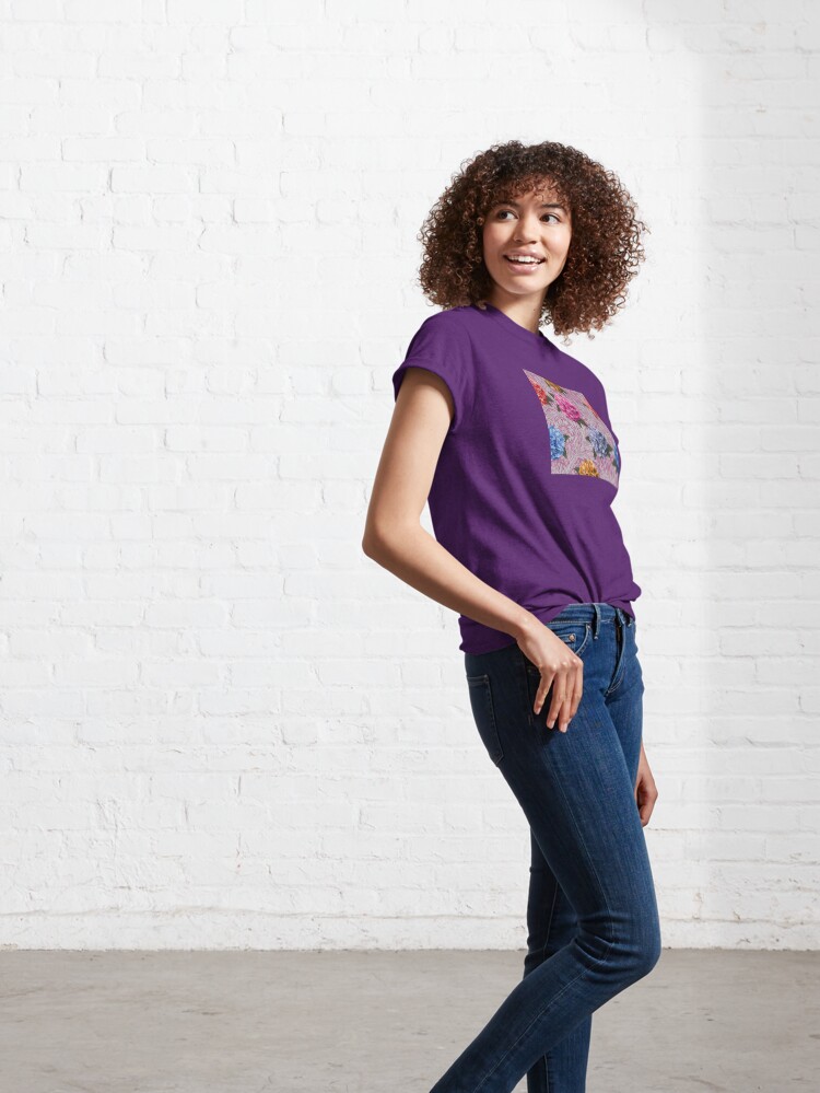 Thumbnail 6 of 7, Classic T-Shirt, Hydrangea Riot in Pink designed and sold by MeganSteer.