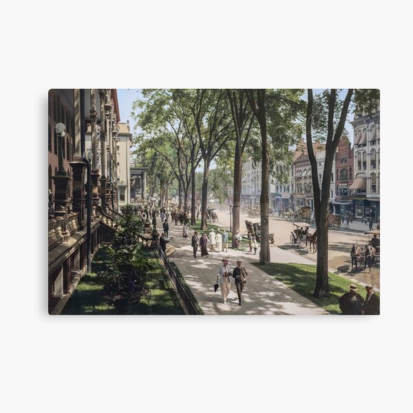 Broadway in Saratoga Springs, New York, ca 1915 (full size) Canvas Print