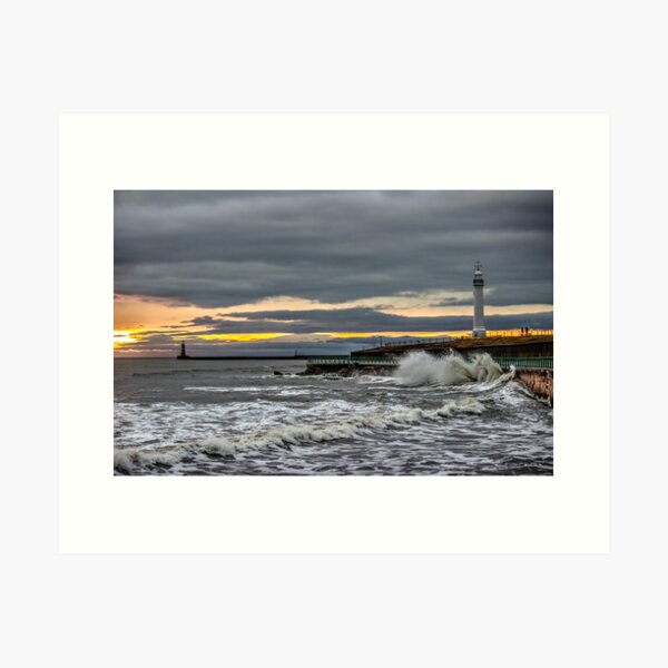 Seaburn and Roker Lighthouses Art Print