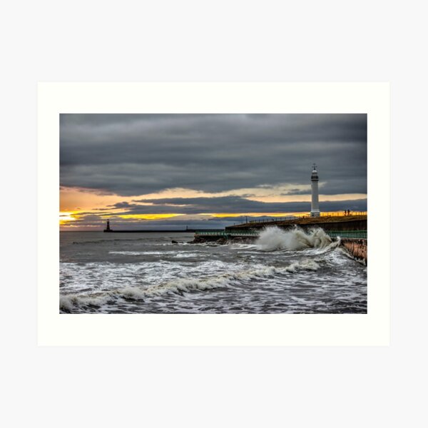 Seaburn and Roker Lighthouses Art Print
