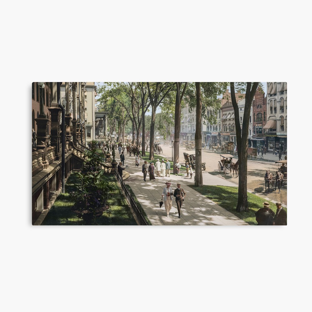 Broadway in Saratoga Springs, New York, ca 1915 (16:9 crop) Canvas Print