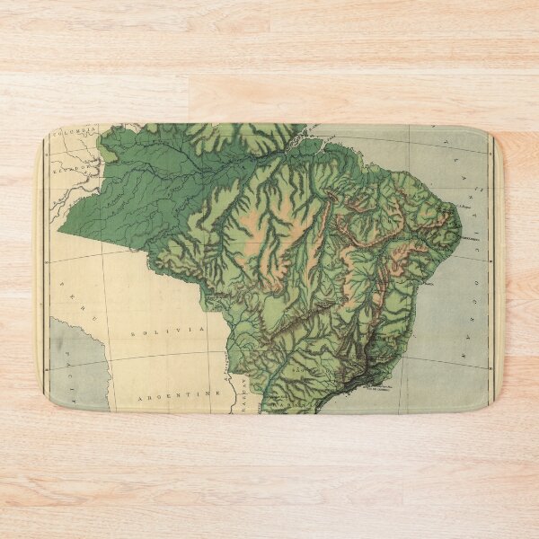 Item preview, Vintage Physical Map of Brazil (1886) designed and sold by BravuraMedia.