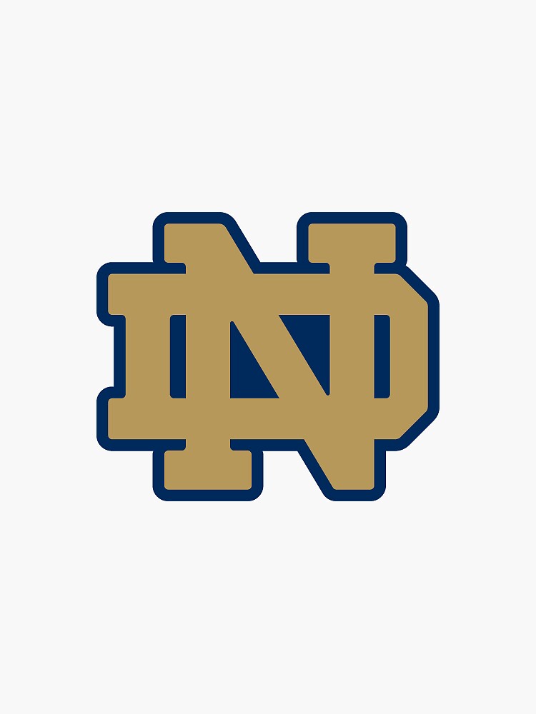 "Notre Dame University Logo" Sticker by PurpleMartin | Redbubble