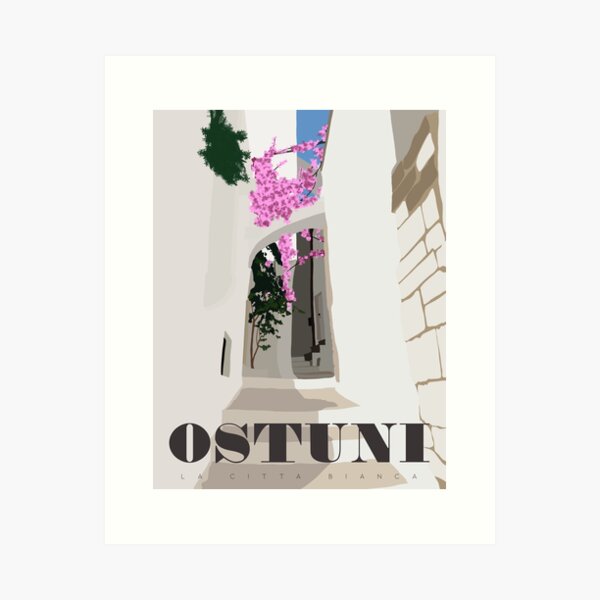 Item preview, Ostuni Retro Travel Poster designed and sold by Sarah Burk.