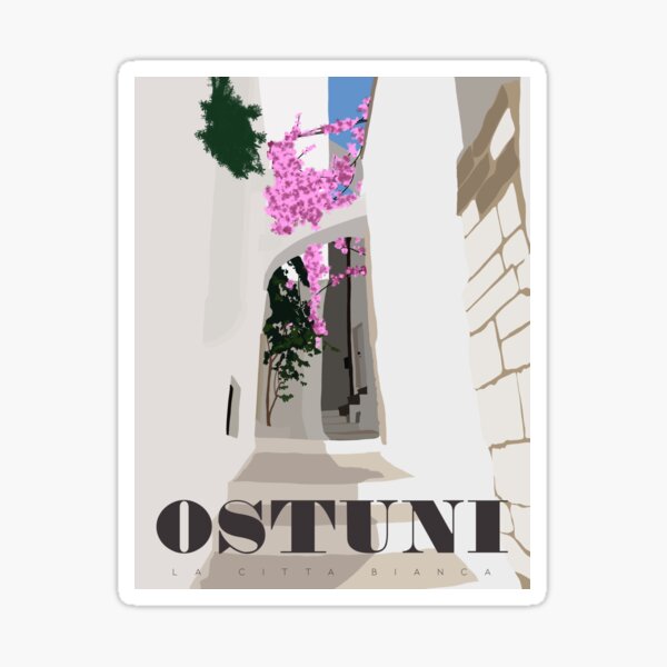 Item preview, Ostuni Retro Travel Poster designed and sold by Sarah Burk.
