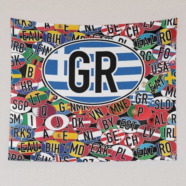 Item preview, Greece Vehicle Code Mosaic designed and sold by travelwitheric.