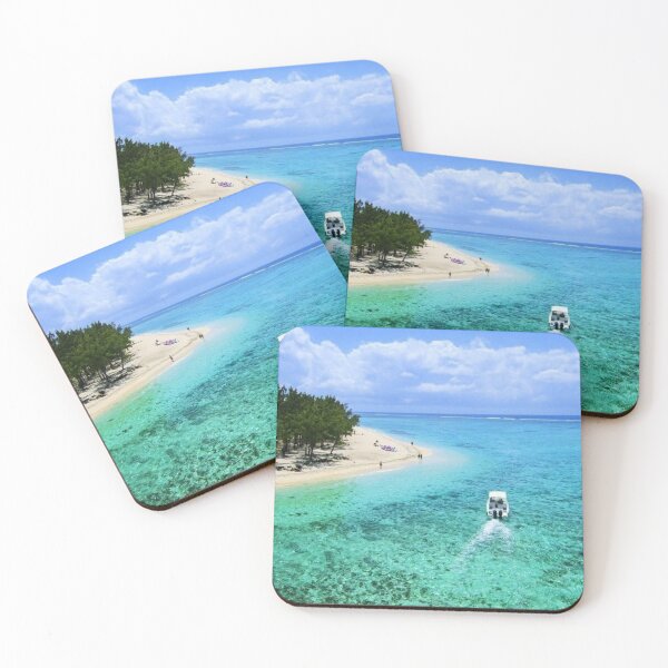Item preview, Mauritius Island Beach Indian Ocean Boat Turquoise Water Blue Sea Green Nature Photo Summer Sun Wall Art, Home Decor, Phone Case, Mask designed and sold by TheGreekGuy.