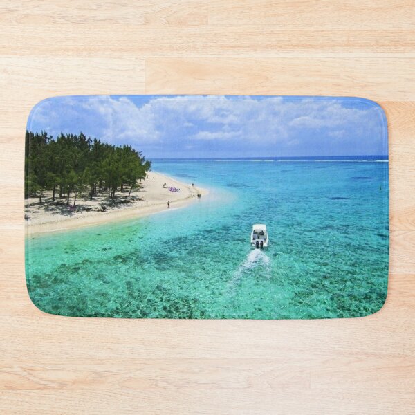 Item preview, Mauritius Island Beach Indian Ocean Boat Turquoise Water Blue Sea Green Nature Photo Summer Sun Wall Art, Home Decor, Phone Case, Mask designed and sold by TheGreekGuy.