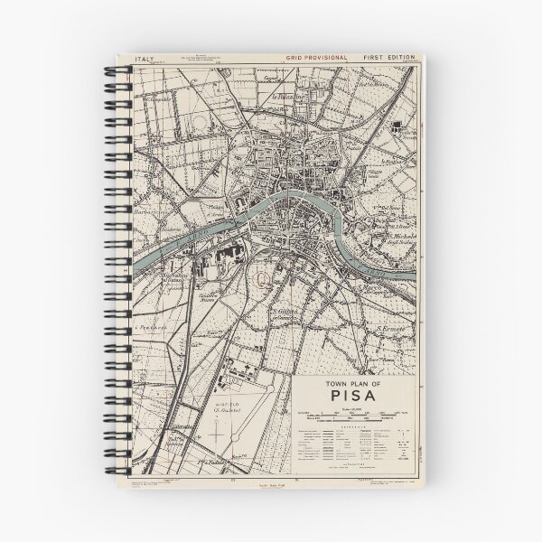 Item preview, Vintage Map of Pisa Italy (1943) designed and sold by BravuraMedia.
