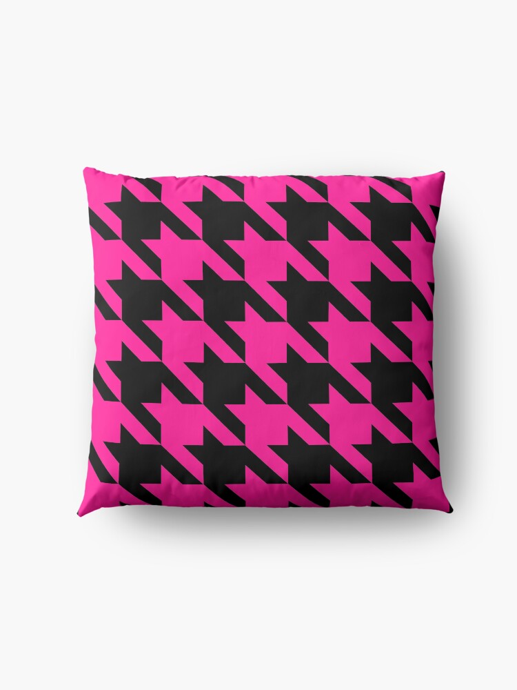 Alternate view of pink houndstooth Floor Pillow