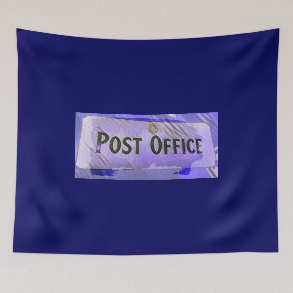 Item preview, Post Office Sign blue Contemporary art designed and sold by Aquila Light Pictures.