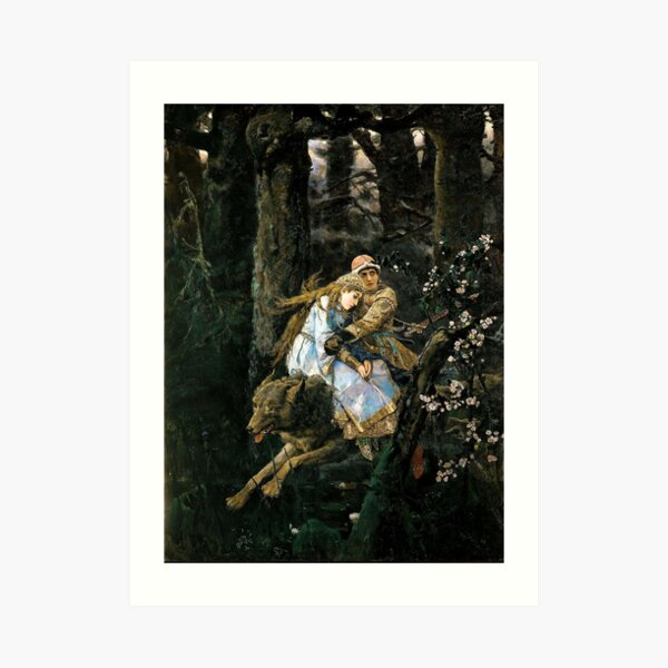Ivan Tsarevich riding the Gray Wolf - Viktor Vasnetsov Art Print