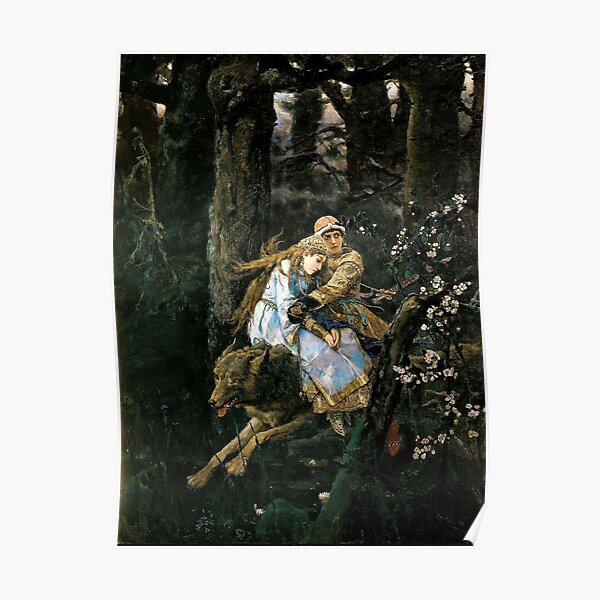 Ivan Tsarevich riding the Gray Wolf - Viktor Vasnetsov Poster