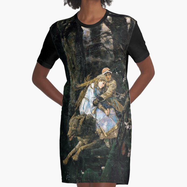 Ivan Tsarevich riding the Gray Wolf - Viktor Vasnetsov Graphic T-Shirt Dress