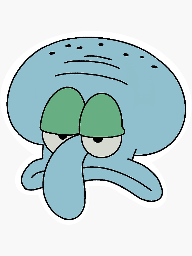 Grumpy Squidward Extra Blue Sticker For Sale By Whiterice503 Redbubble