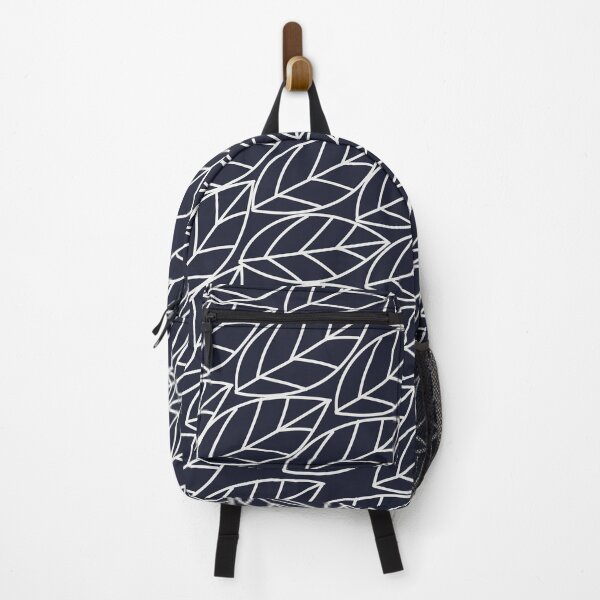Vista previa del artículo con la obra «Doodle Hojas Azul marino y gris claro (casi blanco)», diseñado y vendido por BlertaDK.