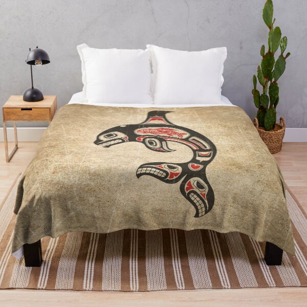 Vista previa del artículo con la obra «Rojo y negro Haida Spirit Killer Whale», diseñado y vendido por JeffBartels.