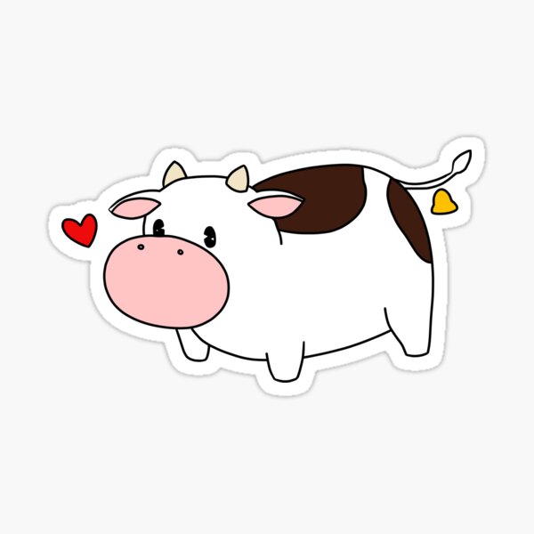 Super Cute Heart Cow Print Sticker for Sale by saeroun