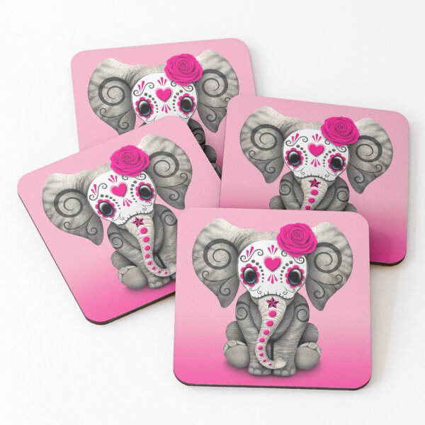 Item preview, Pink Day of the Dead Sugar Skull Baby Elephant designed and sold by JeffBartels.