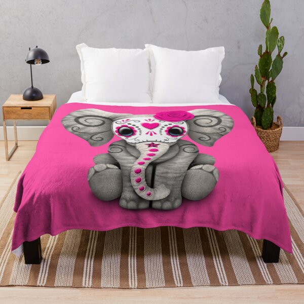 Item preview, Pink Day of the Dead Sugar Skull Baby Elephant designed and sold by JeffBartels.