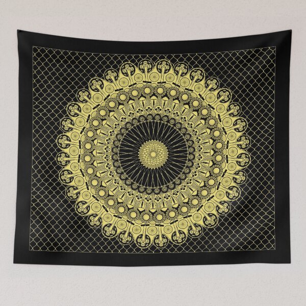 Item preview, Bike Polo Mandala Black & Yellow designed and sold by ChristineWilson.