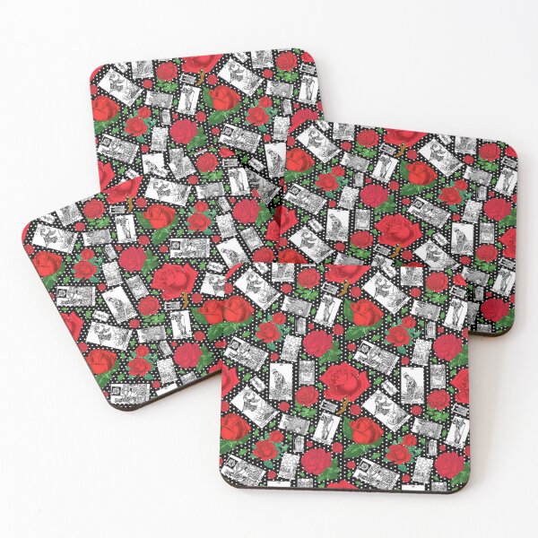 Item preview, Red Roses and Tarot Cards - A Major Arcana Print designed and sold by Annalee Beer.