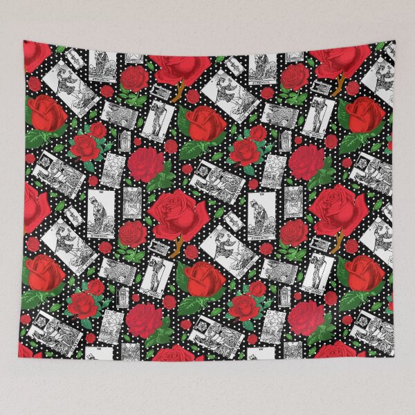 Item preview, Red Roses and Tarot Cards - A Major Arcana Print designed and sold by Annalee Beer.