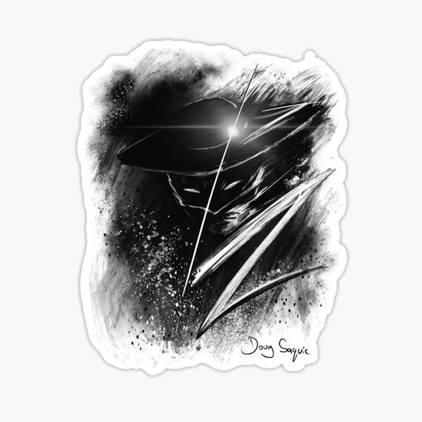 Zorro Black and White Sticker