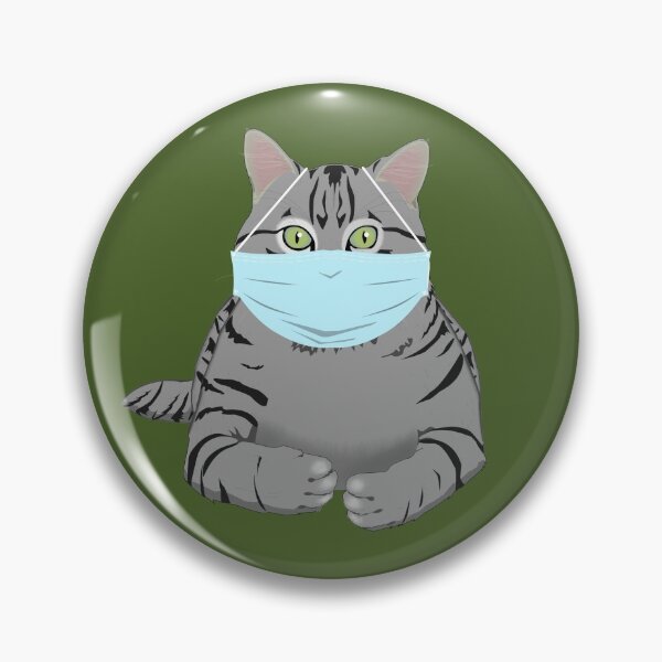 Item preview, Funny Cat in Face Mask  - Quarantine Kitty Cat designed and sold by Crow and Monkey.