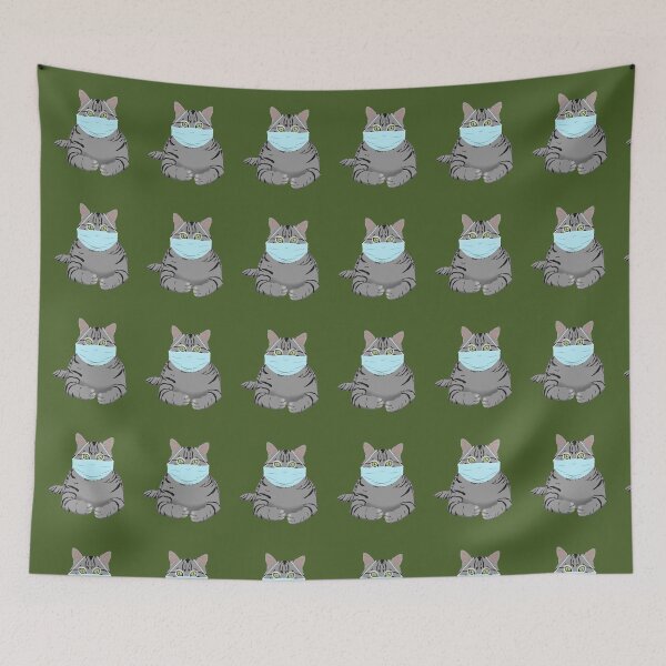 Item preview, Funny Cat in Face Mask  - Quarantine Kitty Cat designed and sold by Crow and Monkey.
