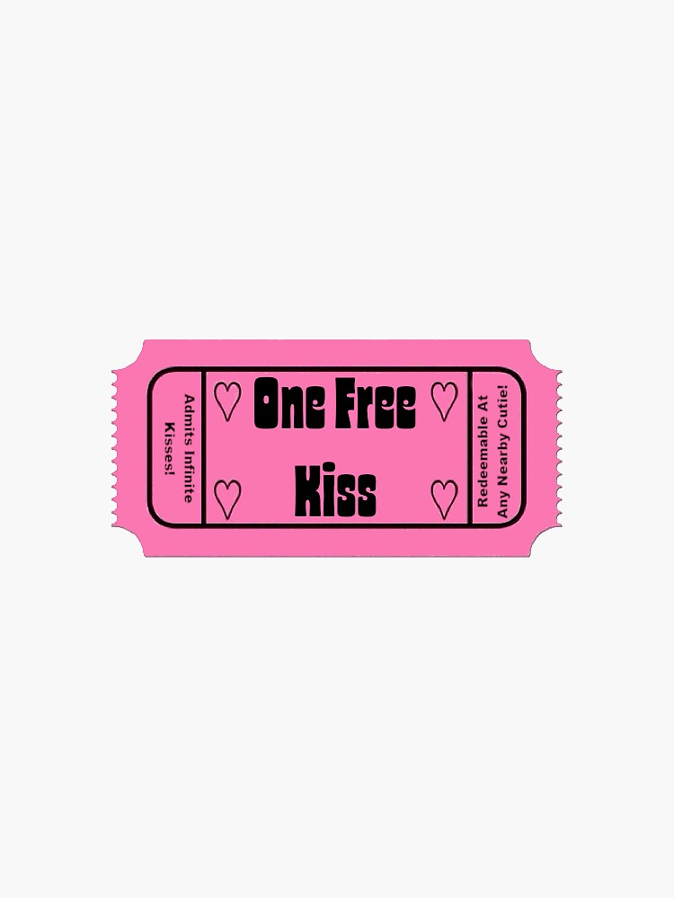 "Kiss Ticket" Sticker for Sale by Brives98 Redbubble